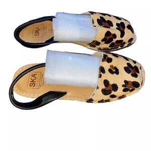 SKA Avarca Spotted Leopard Calf Hair Slingback Open Toe Sandals sz Women’s 39 9